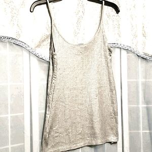 VINCE SEQUIN GREY TANK TOP SZ XS